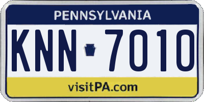 PA license plate KNN7010