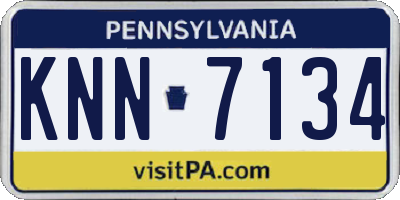 PA license plate KNN7134