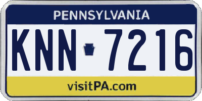 PA license plate KNN7216