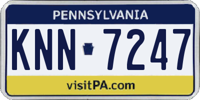 PA license plate KNN7247