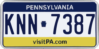 PA license plate KNN7387