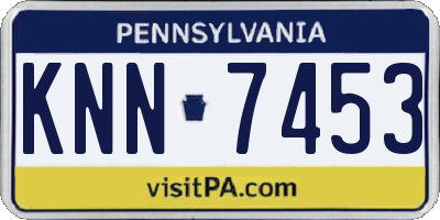 PA license plate KNN7453