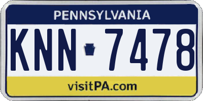 PA license plate KNN7478