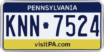 PA license plate KNN7524