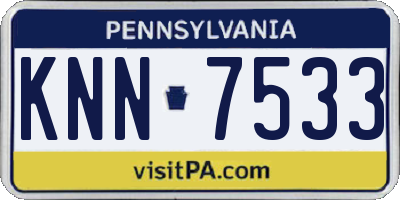 PA license plate KNN7533
