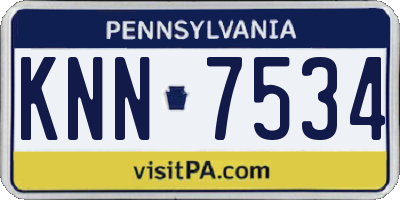 PA license plate KNN7534