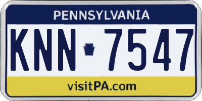 PA license plate KNN7547