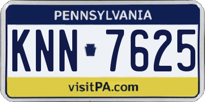 PA license plate KNN7625