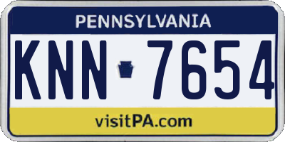 PA license plate KNN7654