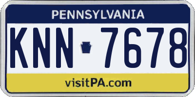 PA license plate KNN7678