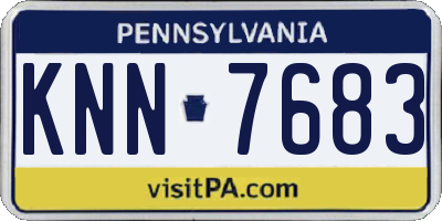 PA license plate KNN7683