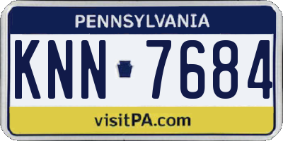 PA license plate KNN7684