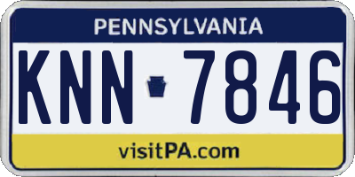PA license plate KNN7846
