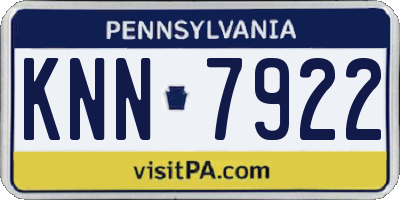 PA license plate KNN7922