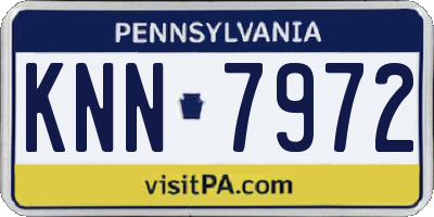 PA license plate KNN7972