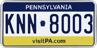 PA license plate KNN8003