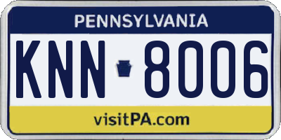 PA license plate KNN8006