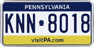 PA license plate KNN8018