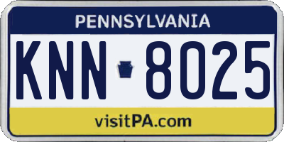 PA license plate KNN8025