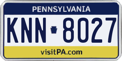 PA license plate KNN8027