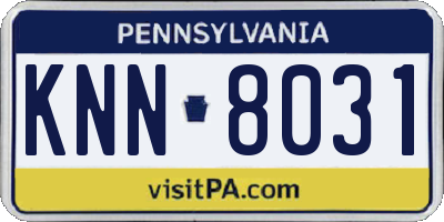 PA license plate KNN8031