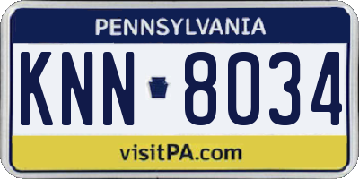 PA license plate KNN8034
