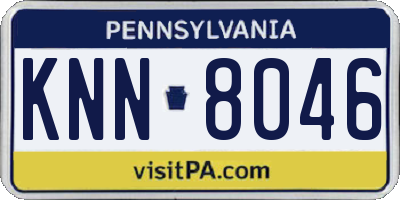 PA license plate KNN8046