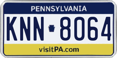 PA license plate KNN8064