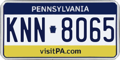 PA license plate KNN8065