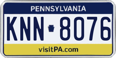 PA license plate KNN8076