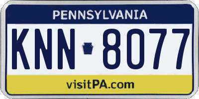 PA license plate KNN8077