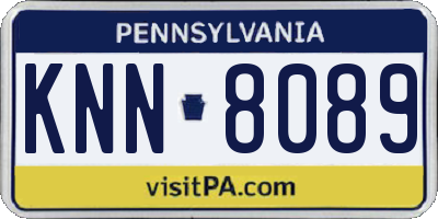 PA license plate KNN8089