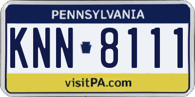 PA license plate KNN8111