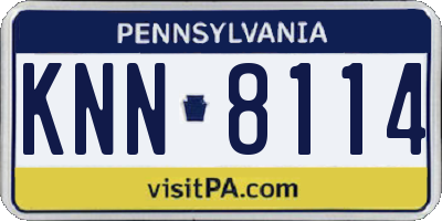 PA license plate KNN8114