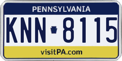 PA license plate KNN8115