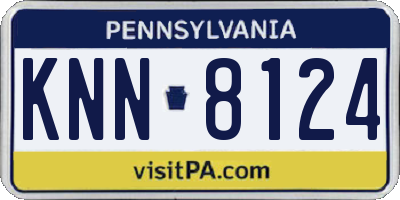 PA license plate KNN8124