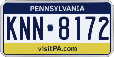 PA license plate KNN8172
