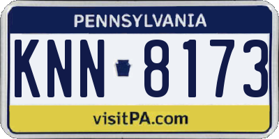 PA license plate KNN8173