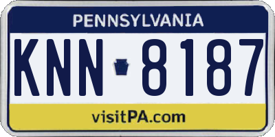 PA license plate KNN8187