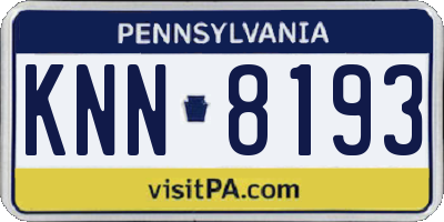 PA license plate KNN8193