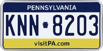 PA license plate KNN8203