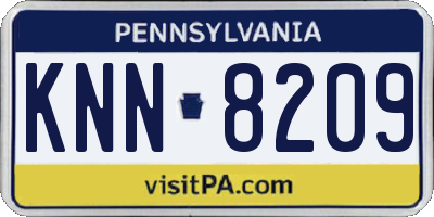 PA license plate KNN8209