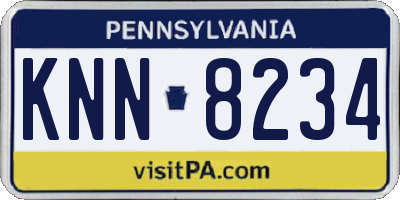 PA license plate KNN8234