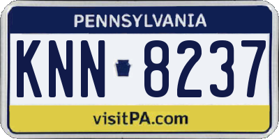 PA license plate KNN8237