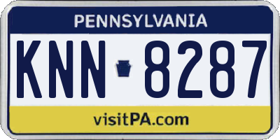 PA license plate KNN8287