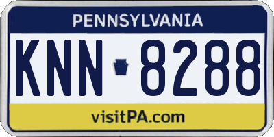 PA license plate KNN8288