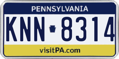PA license plate KNN8314
