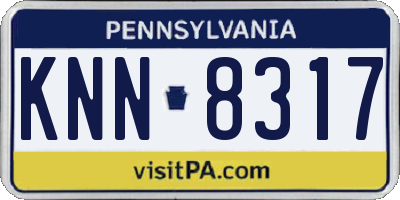 PA license plate KNN8317