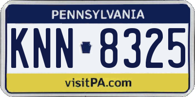 PA license plate KNN8325