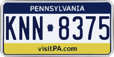 PA license plate KNN8375